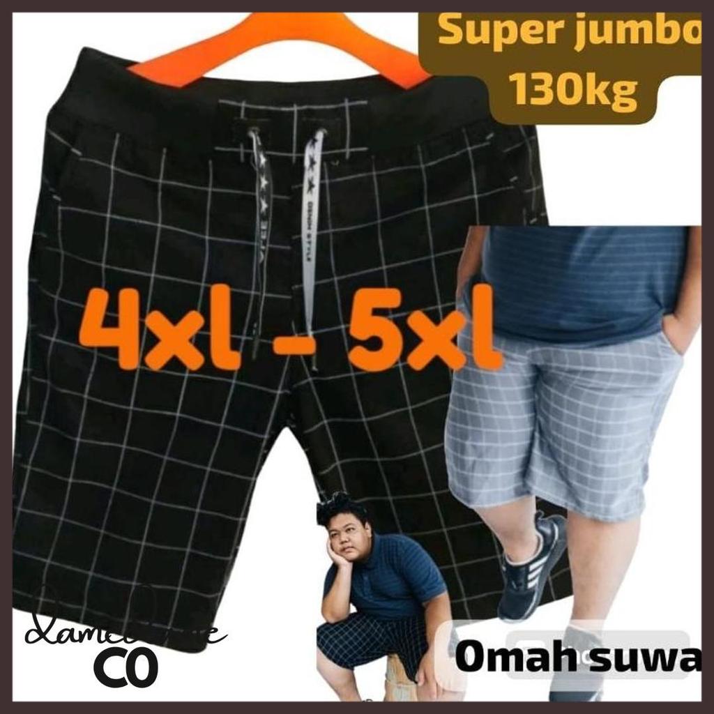 Berkualitas Celana Pendek Pria Super Jumbo Tartan Celana Pendek Pria Jumbo Celana Pendek Kotak Kotak