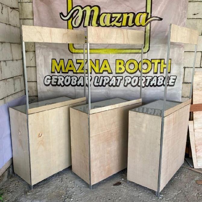 Terlaris Gerobak Lipat Booth Portable Praktis Ukuran 80X40, 60X40  Polosan Tanpa Gambar Bisa Cod