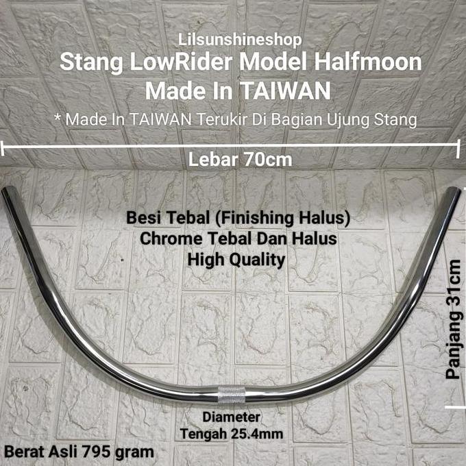 Stang Handlebar Halfmoon 25.4mm Sepeda Lowrider Cruiser Commuter Bike TAIWAN High Quality