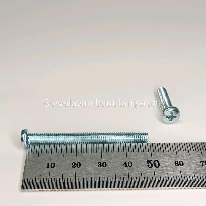 50pcs | baut jp m5x50 | baut obeng kepala bulat panjang 5cm