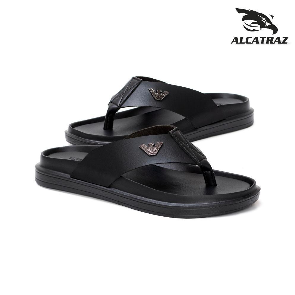 Best Seller Alcatraz Sandal Jepit Kulit Pria Mewah Ringan Anti Licin