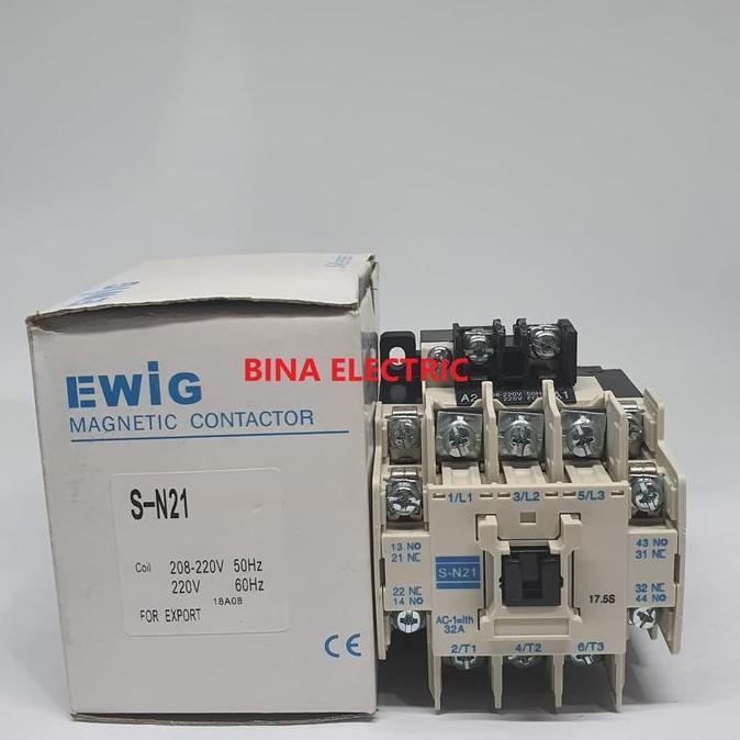 MAGNETIC CONTACTOR EWIG S-N21 3P 32A / KONTAKTOR EWIG SN21 SN-21 AUTO27