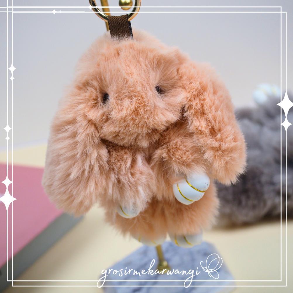 Gantungan Tas Kelinci Bulu Halus Panjang Gantungan Kunci Boneka Kelinci Bulu Bagcharm Keychain