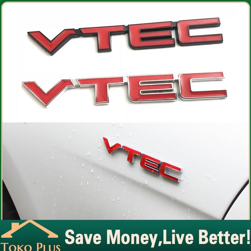 Emblem Mobil Vtec Merah 3D Bahan Metal - Emblem logo stiker Vtec Honda Hrv CRV jazz Brio