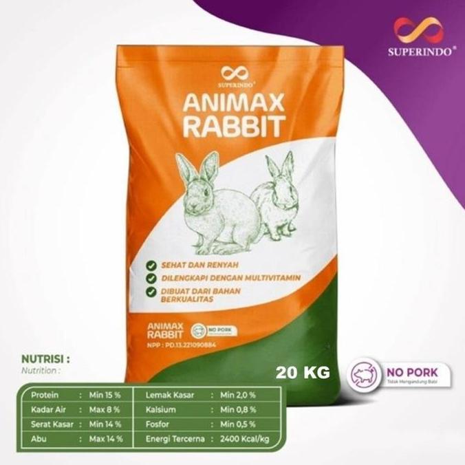 kafegonzel - animax rabbit food 20kg / makanan kelinci animax (ojol)