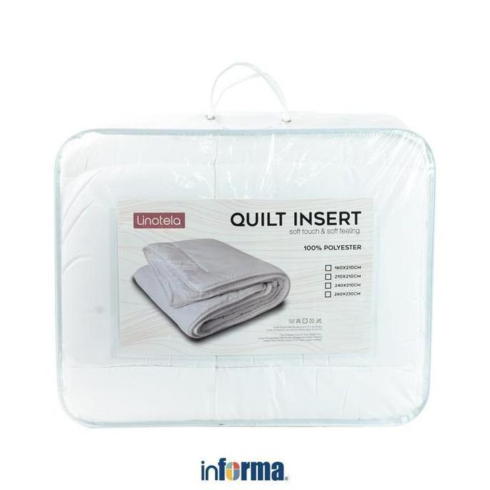 Informa Linotela 240X210 cm Quilt Insert Soft Peach - Putih Isian Selimut Pengganti Bedcover Hotel B