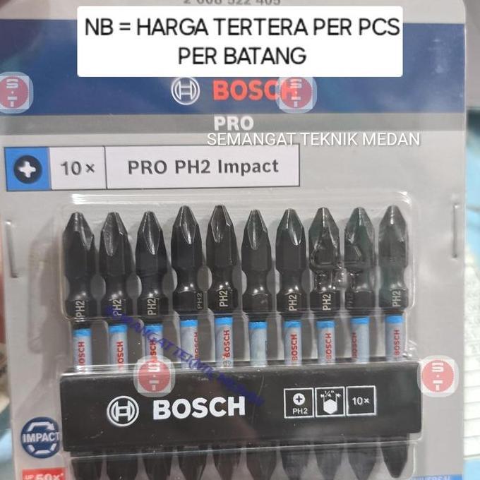 MATA BOR OBENG ANGIN BOR GIPSUM IMPACT DRIVER MAGNET + PH2 65mm BOSCH
