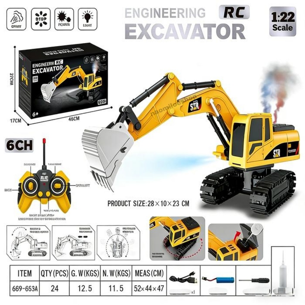 Aimz rc excav ASAP Mainan RC Excavator engineering Asap mainan mobil Remote Kontrol Konstruksi Beko 