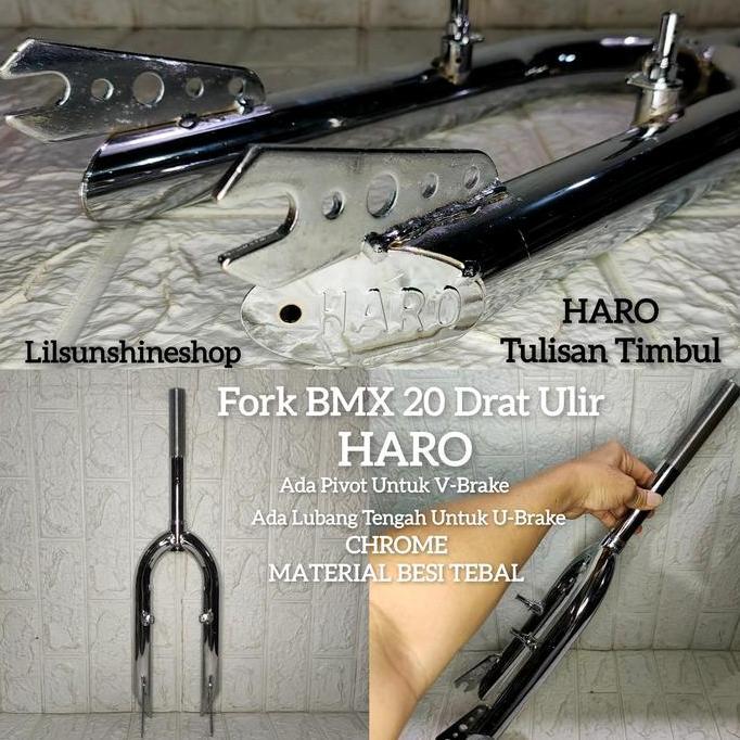 Promo Fork Drat Sepeda Bmx 20 Jadul Haro Garpu Pipa Steertube Drat-Ulir Standard 25.4Mm Chrome Besi 