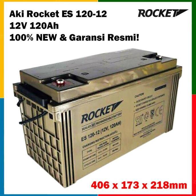 TERMURAH - Aki Rocket 120Ah VRLA ES120-12 accu battery
