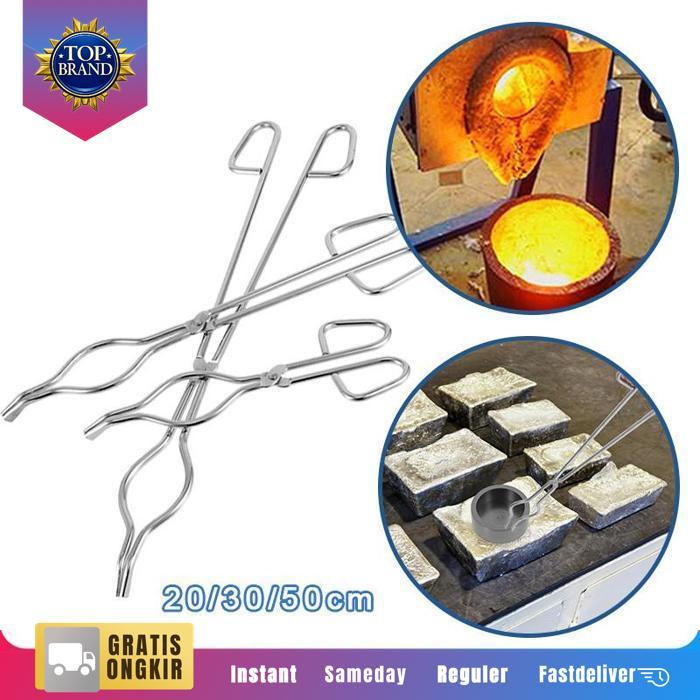 20/30/50Cm Ton Krus Jepit Cawan Tang Krusibel Alat Penjepit Krusible Crucible Tongs Melting Dish