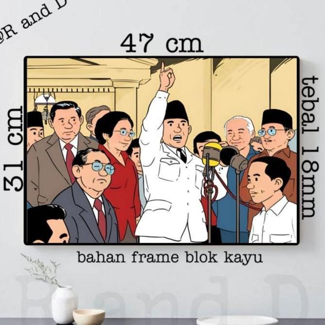 Clip- Lukisan Animasi Presiden Republik Indonesia Ukuran Besar | Hiasan Dinding Poster Pahlan | Luki