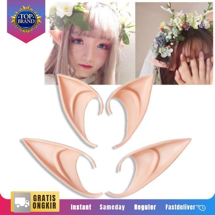 Isi 2 Elf Ears Telinga Palsu Silikon Telinga Peri Fairy Ears Kuping Peri Telinga Elf Palsu