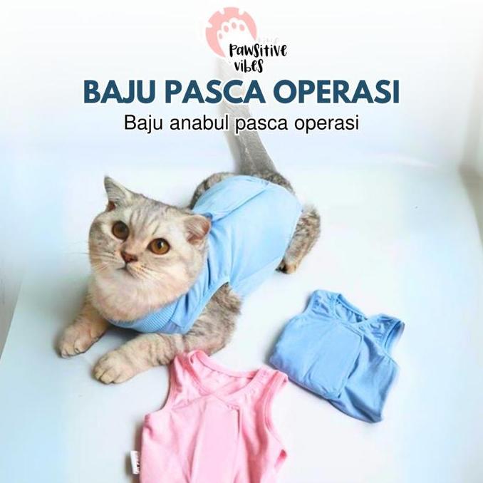 Baju Kucing & Anjing Untuk Recovery/ Baju Steril Kucing Betina / Baju