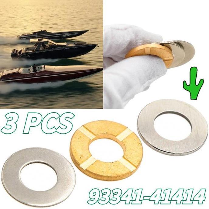 RGPOTZ 3Pcs Thrust Bearing Mesin Tempel 15 Pk Sparepart Mesin Tempel Yamaha 93341-41414