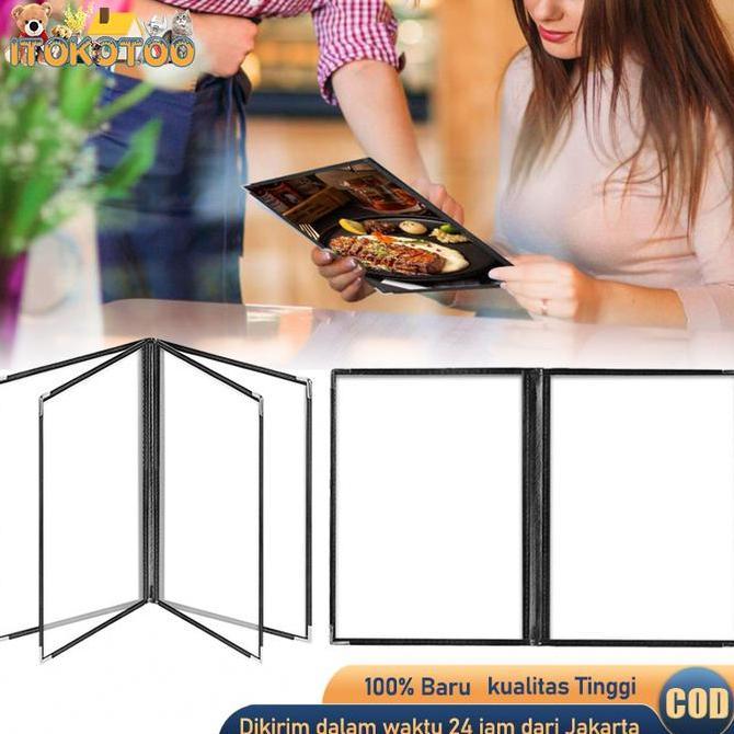 AQZEVUN A4 Cover Pelindung Menu Binder Menu Restaurant Menu Covers Buku Menu Makanan