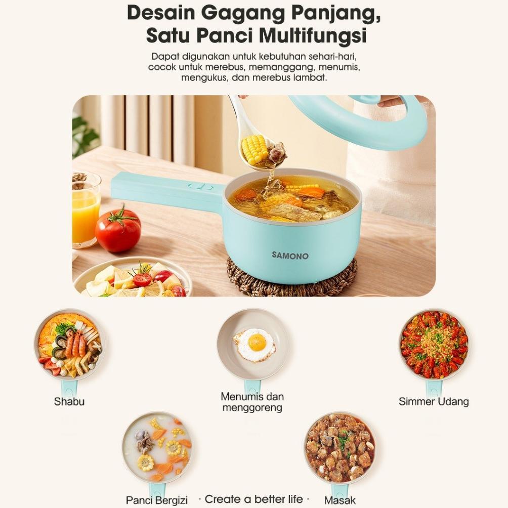 TERBARU SAMONO Panci Listrik 2L Anti Lengket alat dapur alat masak alat masak listrik panci mpasi ba