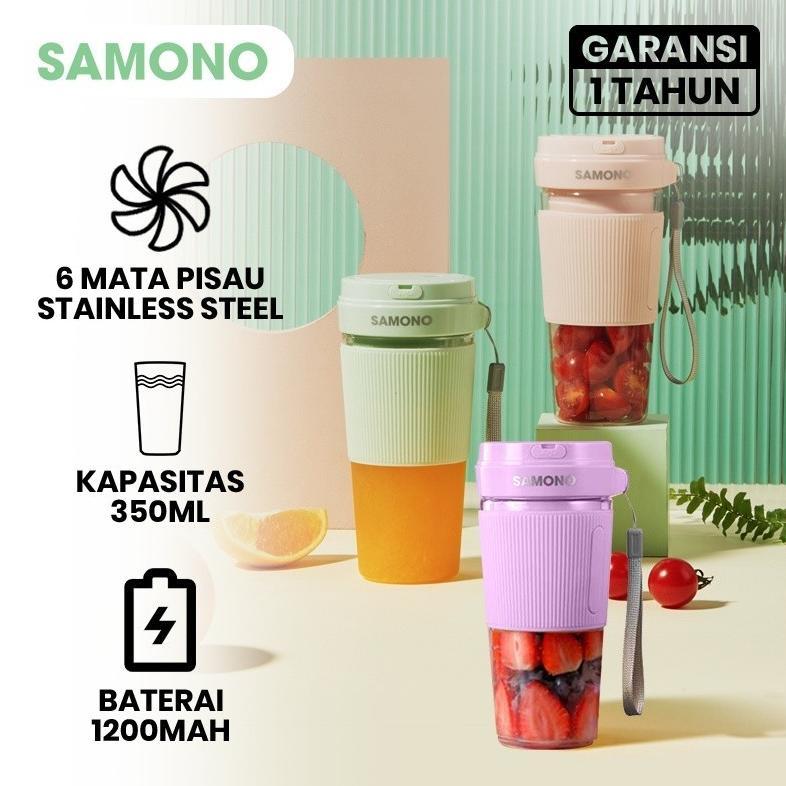 PROMO Blender Portable USB Samono 350ML SW-Y9 Juicer Plastik 6 Mata Pisau Blender Mini 1200mAh Kuali
