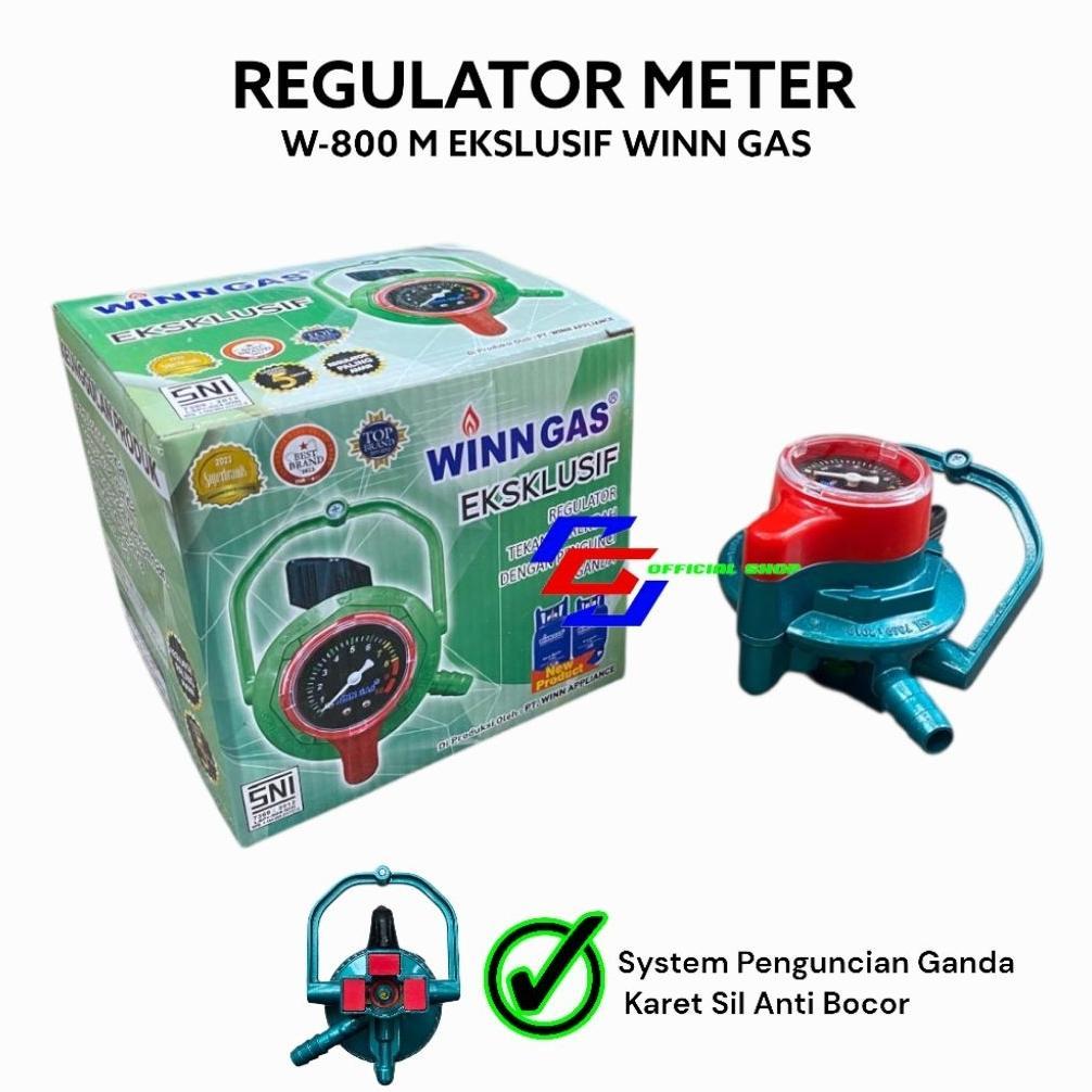 PROMO Premium Regulator Meter W 800 M Yellow Gold Winn Gas Double Lock Ekslusif Safety Plus Nusantar