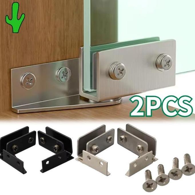 RGPOTZ 2Buah Engsel Kaca Jepit Engsel Pintu Kaca Jepit Engsel Pintu Pivot Pivot Hinge Glass Cabinet