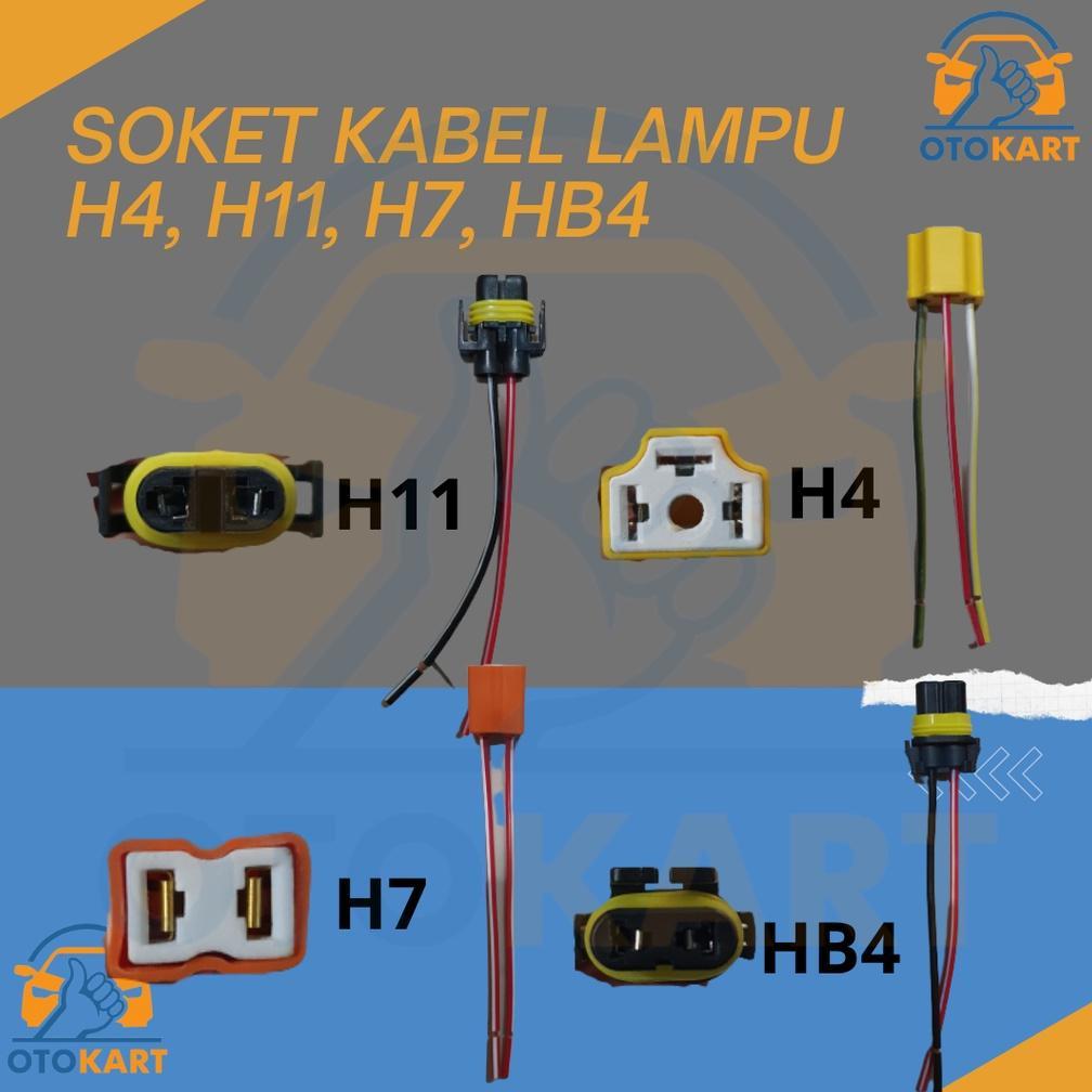SOKET KABEL LAMPU MOBIL H4 H7 H11 HB4 / SOCKET SEAL BEAM BOHLAM LAMPU UTAMA MOBIL / SOKET LAMPU KABE