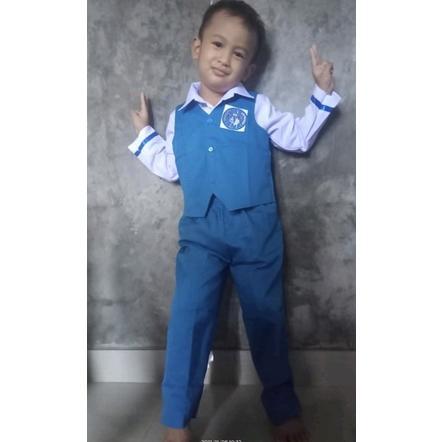 Bergaransi Seragam Tk Nasional Panjang Biru Putih