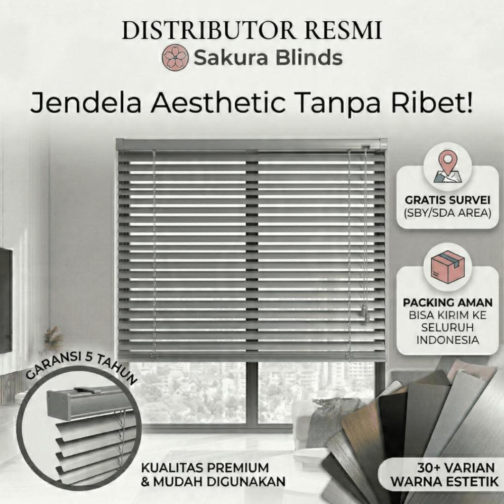 Krey Venetian Horizontal Blinds Custom - Krey Aluminium Custom - Aluminium Blinds - Krey Gulung ' Ti