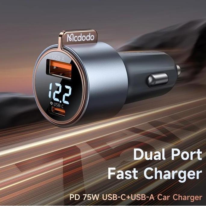 MCDODO Car Charger For Samsung USB + PD Type C Super Fast Charging 25w 45w