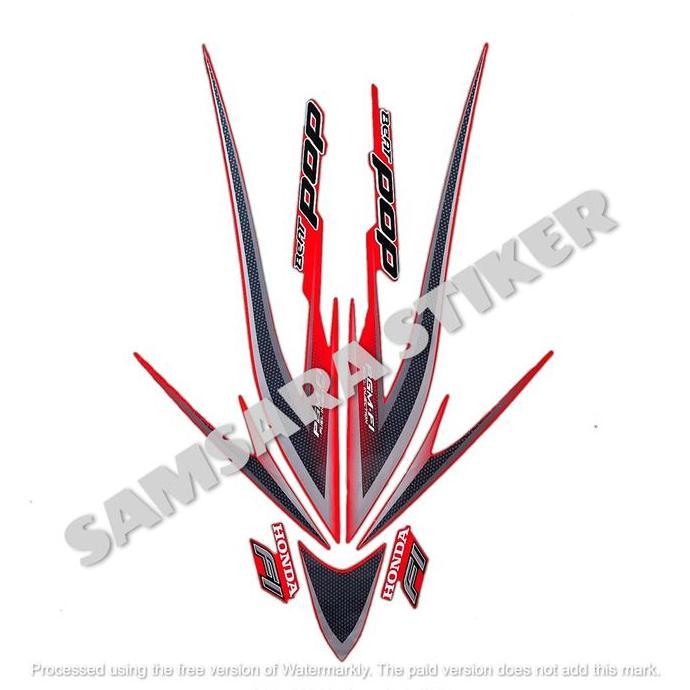 STIKER STRIPING LIS LES BODY MOTOR HONDA BEAT POP 2015 & STRIPING BEAT POP 2015 FULL SET Motorcycle