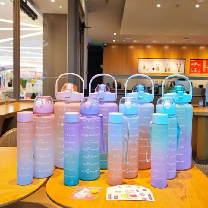 - Botol Minum Gradasi 300Ml Botol Minum Viral Botol Murah Plastik Sedotan