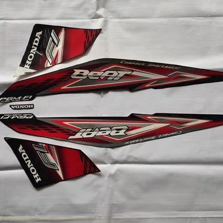 stiker striping motor beat fi 2014 merah full body terbaik