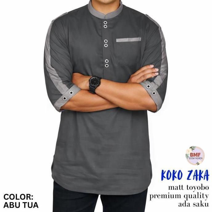 PIK - Koko Kurta Zaka Dewasa Baju Pria Jumbo Kurta Muslim Panjang Katun Toyobo