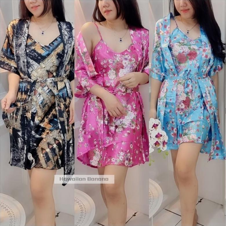DASTER KIMONO SEXY 2IN1/ DRESS SATIN SATU TALI IMPORT PREMIUM