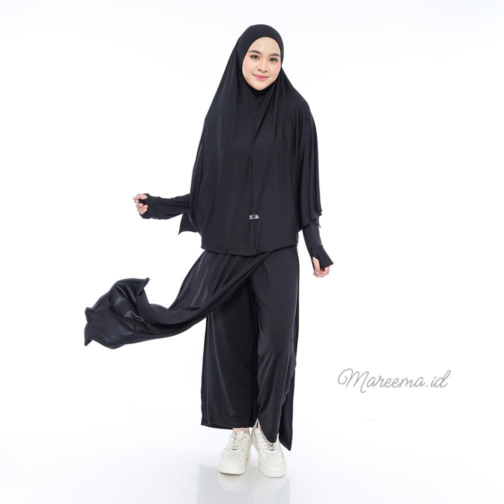 OFFICIAL SETELAN BAJU OLAHRAGA WANITA MUSLIMAH SYARI ATASAN CELANA HIJAB SPORTY LARI SENAM JOGGING B