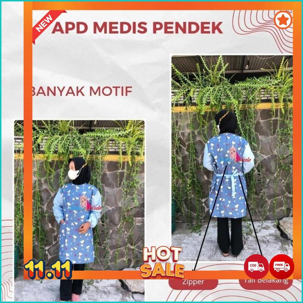 Gown Medis Apd Surgical Motif / Gown Kain Katun Dewasa  / Seragam Bedah Baju Operasi Terlaris [J6]