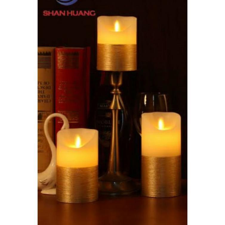 Lilin Dekorasi Bahan Wax / Lilin Led / Candle / Lilin Gold