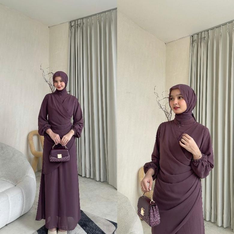 TERBARU Erina Dress Ceruti Ootd Hijab Simple Seragam Bridesmaid