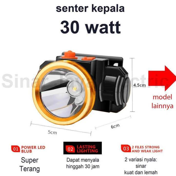Senter Kepala 30 Watt LED Cahaya Putih Probest PB-30S
