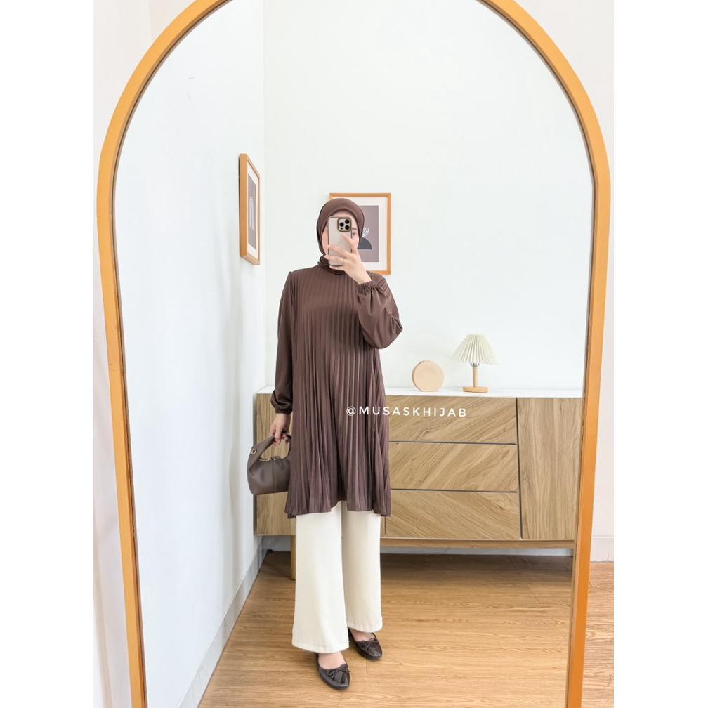 OFFICIAL TUNIK PLISKET / SETELAN PLISKET / ONESET PLISKET POLOS / SETROK PLISKET / SETELAN GAMIS PLI