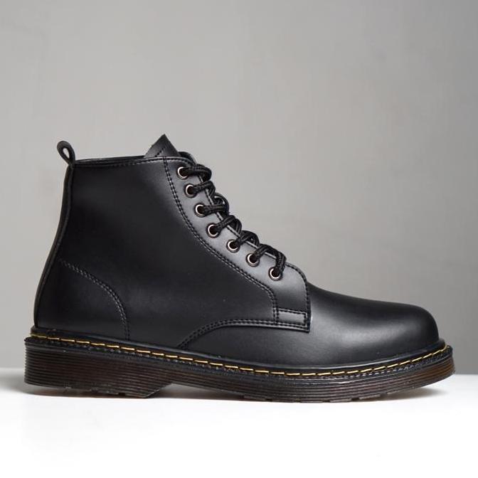 Sepatu Boots Kulit Pria Oxwalker ALPHA Hitam Shoes Black Pantofel