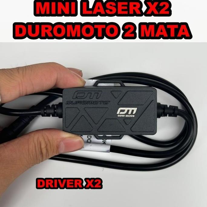 DUROMOTO Lampu Tembak X2 100 WATT Mini laser 2 mata duromoto Driver external plus kipas Foglamp soro
