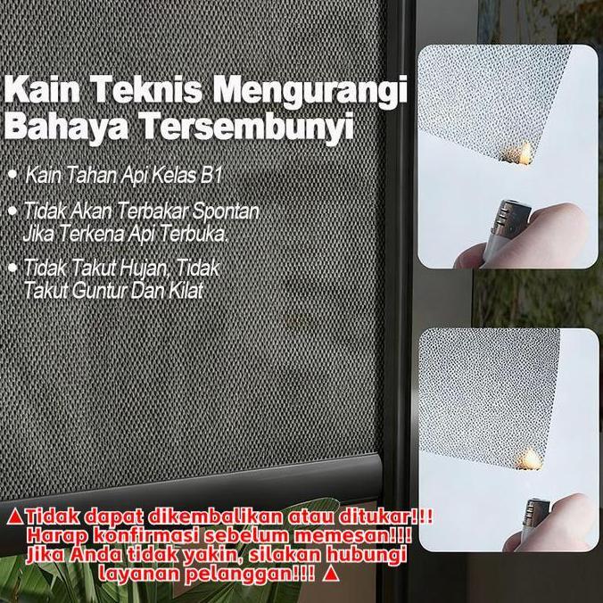 Bungavezza - Roller Blind Tirai Gulung Outdoor Elektrik Blackout 60% Gorden Biasa Murah Bernapas Kai