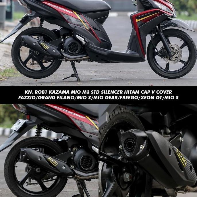 Knalpot ROB1 Kazama Mio M3 STD Silencer Hitam Cup V