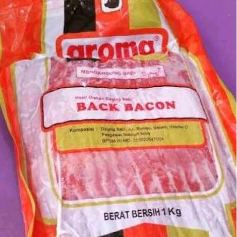 BACON BABI - BACK BACON (Pork Bacon Aroma/Daging Babi Asap)FROZEN FOOD