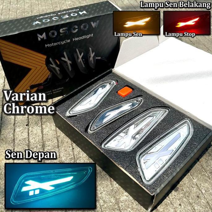 Sale Lampu Sen Vespa Sprint Primavera 2V 3V I-Get 2013 - 2024 Pnp Soket Mika Smoke / Clear Lampu Sei