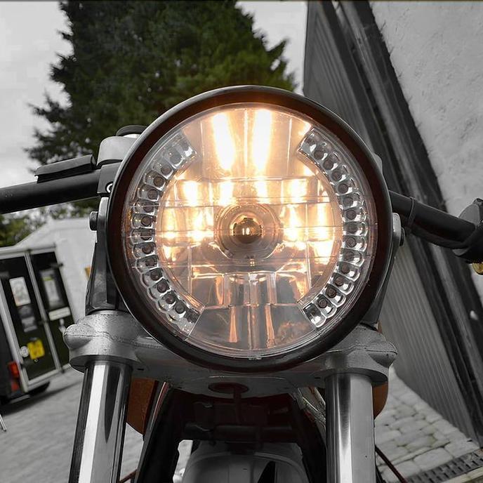 Grosir Kepala Bulat Lampu Ninja Daymaker Lampu Depan Sepeda Motor Harley Lampu Depan Lingkaran Depan