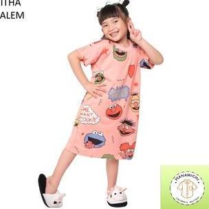 Funny- Kimin Pitha Dress Baju Anak Perempuan Lengan Pendek