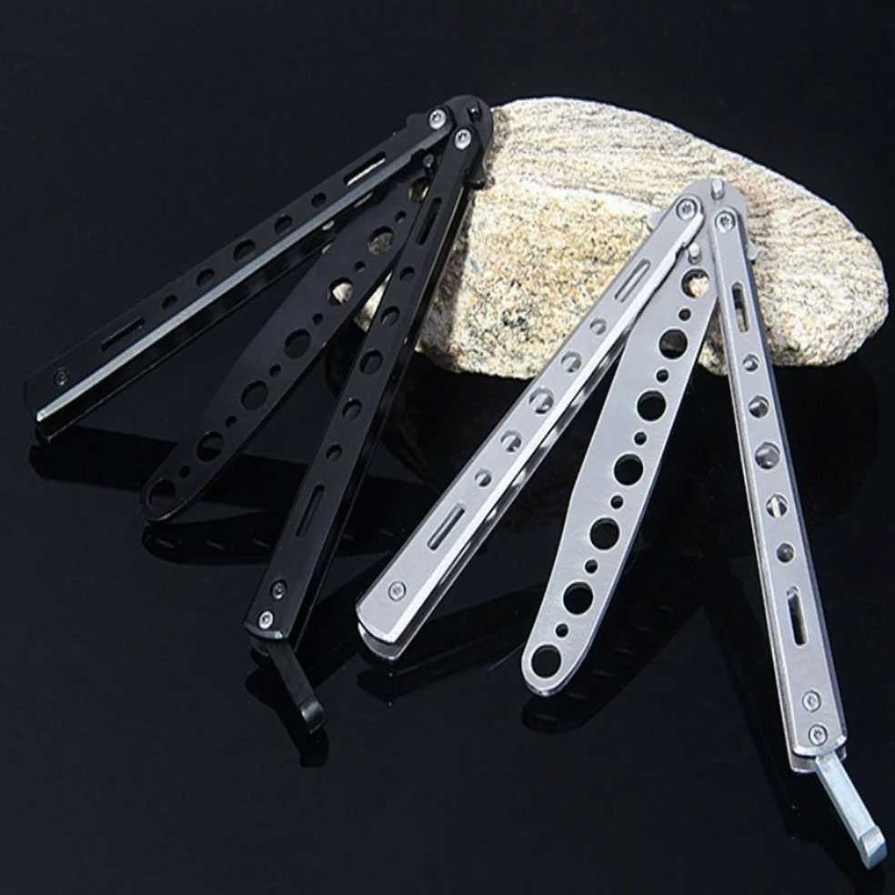 KNIFEZER Balisong Pisau Lipat Trainer Trik Tumpul Stainless Steel - C27