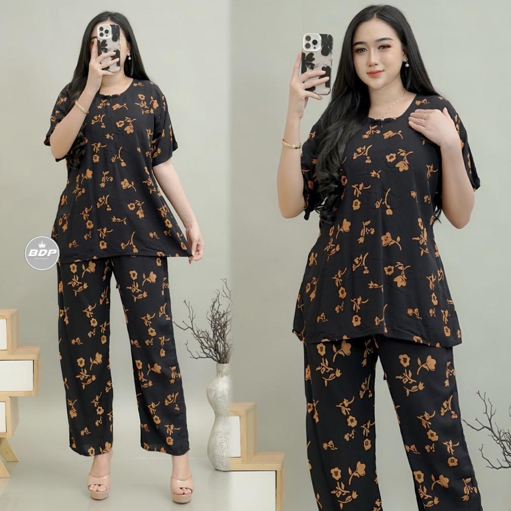 Setelan Piyama Baju Tidur Arab Piyama Arab Resleting Depan One Set Rayon