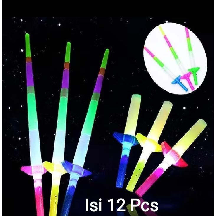 Grosir Isi 12Pcs Mainan Stick Pedang Nyala Naruto Lightsaber 64cm Bisa Panjang Pendek Star Wars Swor